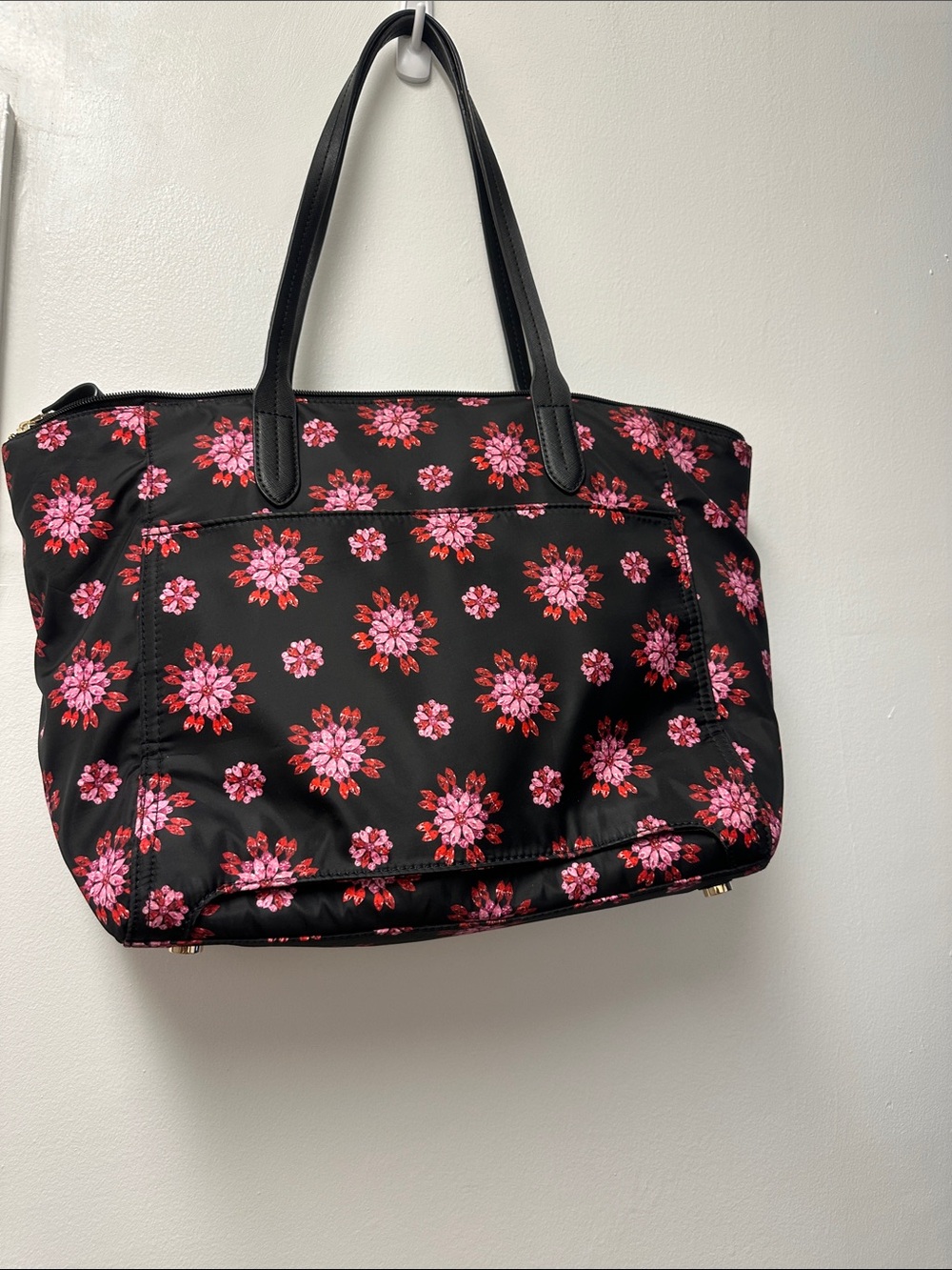 Michael Kors Black Tote with Pink Floral Motif - Picture 9 of 12